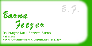 barna fetzer business card